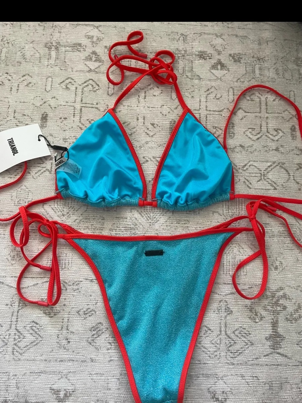 Triangl vinca azure sparkle swimsuit bikini set - Picture 3 of 6